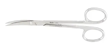 Miltex – Plastic Surgery Scissors Wagner 4-3/4 Inch Length OR Grade German Stainless Steel NonSterile Finger Ring Handle Curved Blade Sharp Tip / Sharp Tip – 5-276