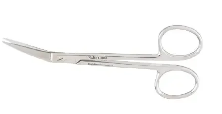 Miltex – Plastic Surgery Scissors Wagner 4-3/4 Inch Length OR Grade German Stainless Steel NonSterile Finger Ring Handle Angled Blade Sharp Tip / Sharp Tip – 5-282A