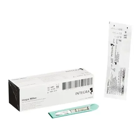 Miltex – Safety Scalpel No. 11 Stainless Steel / Plastic Classic Grip Handle Sterile Disposable – 4-511