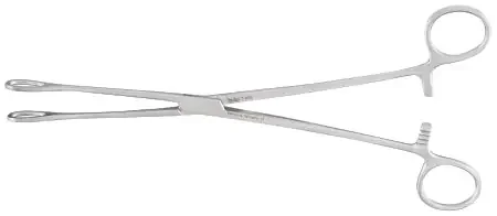 Miltex – Sponge Forceps Foerster 9-1/2 Inch Length OR Grade German Stainless Steel NonSterile Ratchet Lock Finger Ring Handle Straight Smooth Tip – 7-602