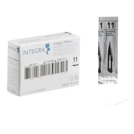 Miltex – Surgical Blade Carbon Steel No. 11 Sterile Disposable Individually Wrapped – 4-111
