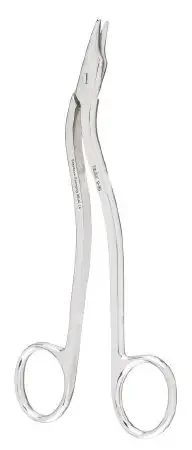 Miltex – Suture Scissors Heath 6-1/4 Inch Length OR Grade German Stainless Steel NonSterile Finger Ring Handle Curved Blade Blunt Tip / Blunt Tip – 9-96