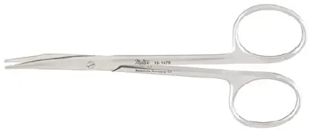 Miltex – Tenotomy Scissors Stevens 4-1/2 Inch Length OR Grade German Stainless Steel NonSterile Finger Ring Handle Curved Blade Blunt Tip / Blunt Tip – 18-1476