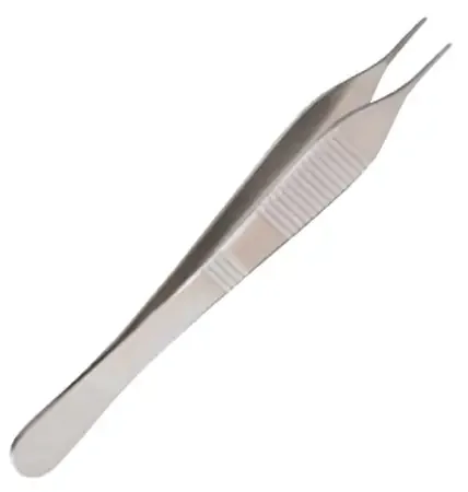 Miltex – Tissue Forceps Adson 4-3/4 Inch Length Floor Grade Stainless Steel Sterile NonLocking Thumb Handle Straight 1 X 2 Teeth – ST6-120