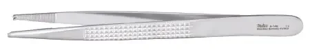 Miltex – Tissue Forceps Bonney 7 Inch Length OR Grade German Stainless Steel NonSterile NonLocking Thumb Handle Straight Serrated Tips with 1 X 2 Teeth – 6-148