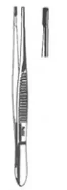 Miltex – Tissue Forceps Brown 8 Inch Length OR Grade German Stainless Steel NonSterile NonLocking Thumb Handle Straight 8 X 8 Teeth, Serrated Tip – 6-140