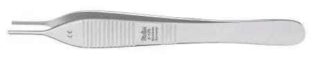 Miltex – Tissue Forceps DeBakey-Adson 4-3/4 Inch Length OR Grade German Stainless Steel NonSterile NonLocking Thumb Handle Straight Serrated Tip – 6-125