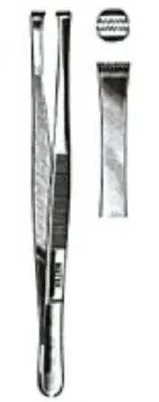 Miltex – Tissue Forceps Martin 6 Inch Length OR Grade German Stainless Steel NonSterile NonLocking Thumb Handle Straight 7 X 8 Teeth, Smooth Tip – 6-134