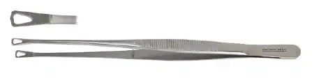 Miltex – Tissue Forceps Singley 9 Inch Length OR Grade German Stainless Steel NonSterile NonLocking Thumb Handle Straight Serrated Tip – 6-214