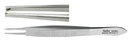 Miltex – Tissue Forceps Stevens 4 Inch Length OR Grade German Stainless Steel NonSterile NonLocking Thumb Handle Straight Serrated Tips with 1 X 2 Teeth – 18-804