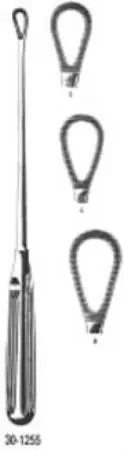 Miltex – Uterine Curette Greene 11 Inch Length Hollow Handle with Grooves Size 4 Tip Blunt Serrated Loop Tip – 30-1255-4