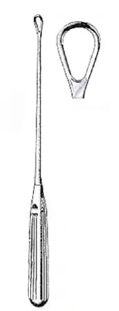 Miltex – Uterine Curette Thomas 11 Inch Length Hollow Handle with Grooves Size 4 Tip Blunt Loop Tip – 30-1225-4