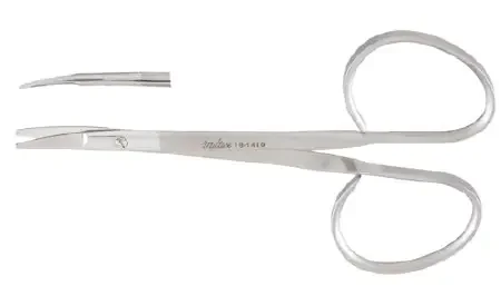 Miltex – Utility Scissors 3-3/4 Inch Length OR Grade German Stainless Steel NonSterile Ribbon Style Finger Ring Handle Curved Blade Blunt Tip / Blunt Tip – 18-1419