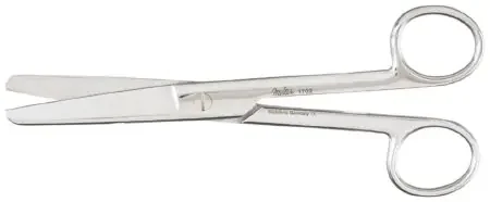 Miltex – Utility Scissors 6-1/2 Inch Length OR Grade German Stainless Steel NonSterile Finger Ring Handle Straight Blade Blunt Tip / Blunt Tip – 1702