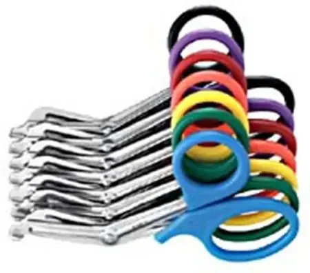 Miltex – Utility Scissors Universal 7-1/2 Inch Length OR Grade German Stainless Steel / Plastic NonSterile Finger Ring Handle Angled Blade Blunt Tip / Blunt Tip – 5-1026