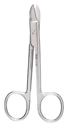 Miltex – Wire Cutting Scissors 4-3/4 Inch Length OR Grade German Stainless Steel NonSterile Finger Ring Handle Curved Blade Blunt Tip / Blunt Tip – 9-122