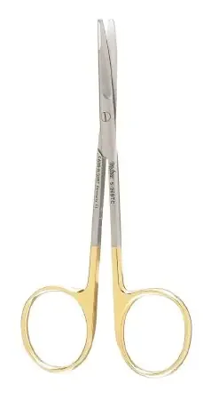 Miltex Carb-N-Sert – Dissecting Scissors Kaye 4-1/4 Inch Length OR Grade German Stainless Steel / Tungsten Carbide NonSterile Finger Ring Handle Curved Blade Blunt Tip / Blunt Tip – 5-269TC
