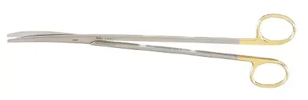 Miltex Carb-N-Sert – Dissecting Scissors Metzenbaum 10 Inch Length OR Grade German Stainless Steel / Tungsten Carbide NonSterile Finger Ring Handle Curved Blade Blunt Tip / Blunt Tip – 5-189A-TC