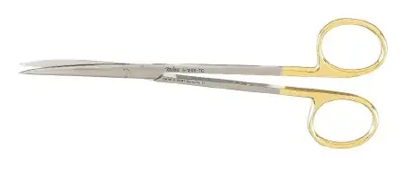 Miltex Carb-N-Sert – Dissecting Scissors Metzenbaum 5-1/2 Inch Length OR Grade German Stainless Steel / Tungsten Carbide NonSterile Finger Ring Handle Curved Blade Sharp Tip / Sharp Tip – 5-180B-TC