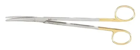 Miltex Carb-N-Sert – Dissecting Scissors Metzenbaum 8 Inch Length OR Grade German Stainless Steel / Tungsten Carbide NonSterile Finger Ring Handle Curved Blade Blunt Tip / Blunt Tip – 5-184TC