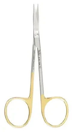 Miltex SuperCut – Iris Scissors 4-1/2 Inch Length OR Grade German Stainless Steel / Tungsten Carbide NonSterile Finger Ring Handle Straight Blade Sharp Tip / Sharp Tip – 5-SC-304TC