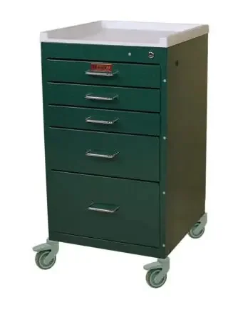 Mini Line – Anesthesia Cart 18 X 18 X 34.4 Inch Hammertone Black (3)-3 Inch, (1)-6 Inch, (1)-9 Inch Drawer Configuration, 12.6 X 16.75 Inch Internal Drawer – 3145K