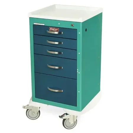 Mini Line – Anesthesia Cart Steel 19.5 X 25 X 52.5 Inch (3) 3 Inch, (1) 6 Inch, (1) 9 Inch Drawers, 12.6 X 16.75 Inch Internal Drawer – 3245K