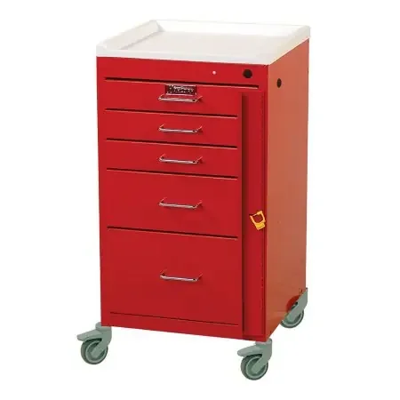 Mini-Line – Emergency Cart Steel 18 X 18 X 33.75 Inch Red Three 3 Inch, One 6 Inch, One 9 Inch Drawer – 3145B