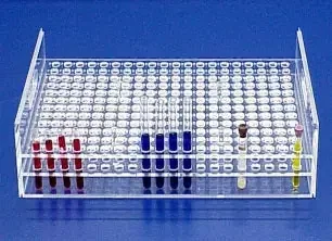 Mitchell Plastics – Stacking Test Tube Rack 240 Place 20 mm Tube Size Clear 5-1/2 X 12-1/2 X 21 Inch – STTR-24020