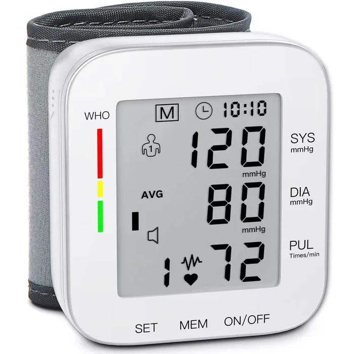 MMIZOO Wrist Blood Pressure Monitor Large LCD Display BP Machine Adjustable Cuff 5.31-7.68 inch Automatic 99×2 Sets Memory with Carrying Case for Home Use (W1681)