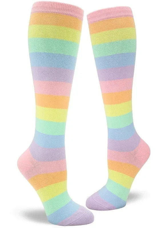 ModSocks Pastel Rainbow Striped Women’s Knee Socks 1 Pair Pack