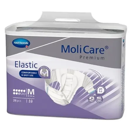 MoliCare Premium Elastic 8D – Unisex Adult Incontinence Brief Medium Disposable Heavy Absorbency – 165472
