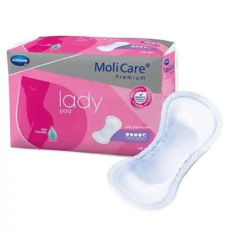 MoliCare Premium Lady Pads – Bladder Control Pad 4-1/2 X 10-1/2 Inch Light Absorbency Polymer Core One Size Fits Most Adult Female Disposable – 168634
