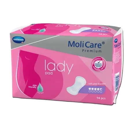 MoliCare Premium Lady Pads – Bladder Control Pad 6-1/2 X 16 Inch Moderate Absorbency Polymer Core One Size Fits Most Adult Female Disposable – 168654
