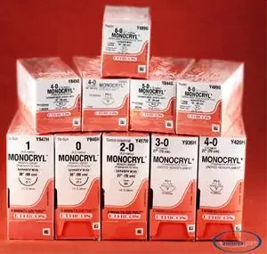 Monocryl – Suture with Needle Absorbable Uncoated Violet Suture Monofilament Poliglecaprone Size 0 27 Inch Suture 1-Needle 26 mm Length 1/2 Circle Taper Point Needle – Y334H