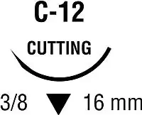 Monosof~Dermalon – Suture with Needle Nonabsorbable Uncoated Black Suture Monofilament Nylon Size 5 – 0 18 Inch Suture 1-Needle 16 mm Length 3/8 Circle Reverse Cutting Needle – SN-659G