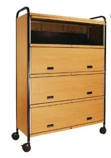Mov-It Elite Series II – Chart Rack 5 Shelves Steel / Vinyl 15 X 53-3/4 X 72-1/4 Inch Oak – R02450F-00