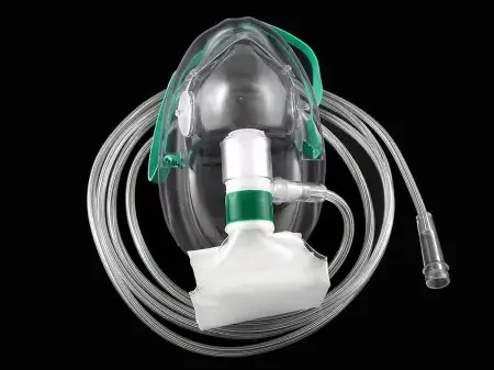 MTR – NonRebreather Oxygen Mask Elongated Style Adult One Size Fits Most Adjustable Head Strap / Nose Clip – MS-25059