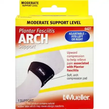 Mueller – Arch Support One Size Fits Most Hook and Loop Strap Closure Left or Right Foot – 6427
