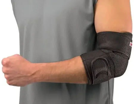 Mueller Adjustable Elbow – Elbow Support One Size Fits Most Pull-On Left or Right Elbow 7 to 14 Inch Circumference – 75217