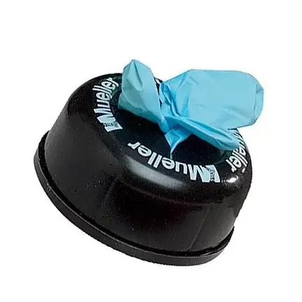 Mueller Clip-On – Glove Dispenser Belt Mounted 3 Pair Capacity Black 3 Inch Diameter Plastic – 070351
