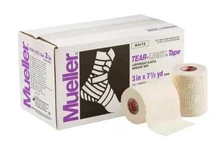 Mueller Tear-Light – Athletic Tape Easy Tear Elastic Adhesive 3 Inch X 7-1/2 Yard White NonSterile – 130633