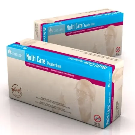 Multicare – Exam Glove Small NonSterile Vinyl Standard Cuff Length Smooth Ivory Not Chemo Approved – 6812