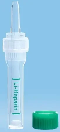 Multivette – Capillary Blood Collection Tube Flat Bottom Lithium Heparin Additive 8 X 48 mm 600 µL Green Screw Cap Polypropylene Tube – 15.1673.100