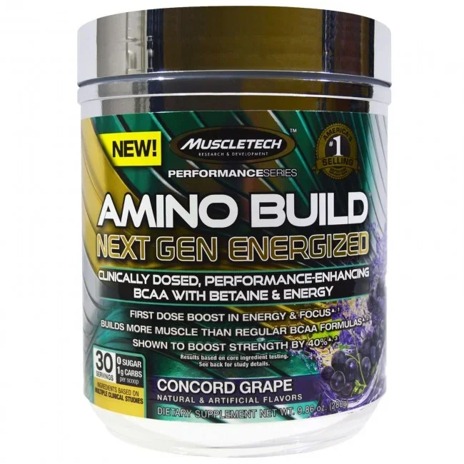 MuscleTech Amino Build Next Gen Energized Concord Grape 30 Servings