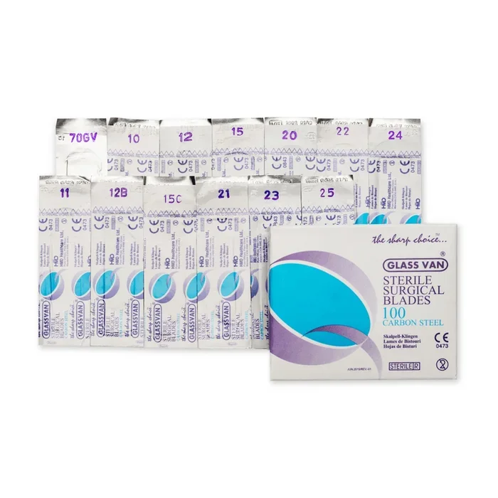 Myco Medical 2001T-24 – GLASSVAN® #24 Carbon Steel Surgical Blades – UOM 1000 EA/CS