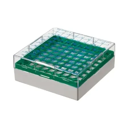 Nalgene – Cryo Storage Box 2 X 5-1/2 X 5-1/2 Inch Green Polycarbonate 81 Vial Capacity – 867013-0242