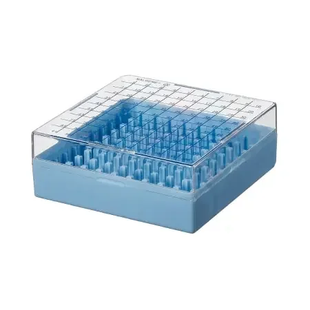Nalgene – Cryo Storage Box 2 X 5-1/4 X 5-1/4 Inch Blue Polycarbonate 100 Place Capacity – 5026-1010