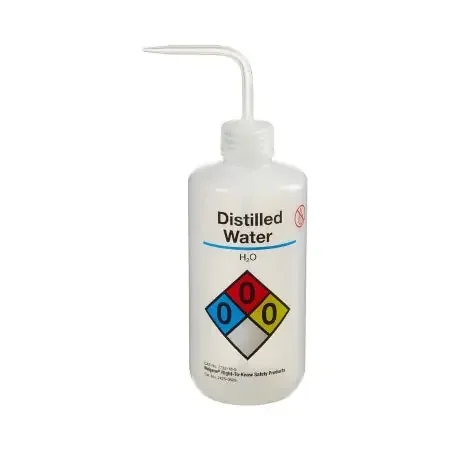 Nalgene Right-to-Know – Safety Wash Bottle Distilled Water Label / Narrow Mouth LDPE / Polypropylene 500 mL (16 oz.) – 2425-0505