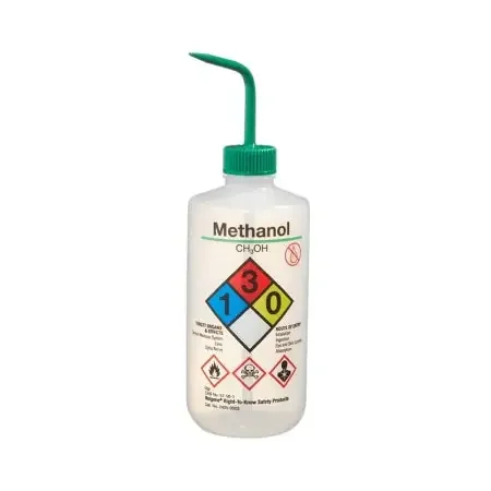 Nalgene Right-to-Know – Safety Wash Bottle Methanol Label / Narrow Mouth LDPE / Polypropylene 500 mL (16 oz.) – 2425-0503